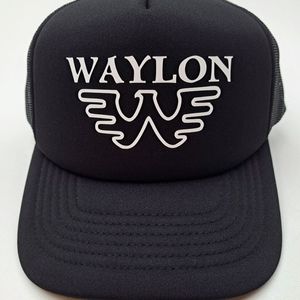 Waylon Jennings Retro Vintage Style Trucker Hat Cap Foam HTV Western Cowboy Wear
